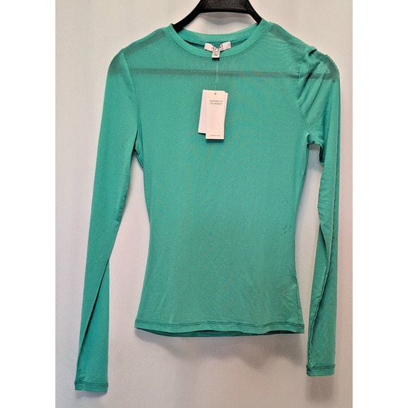 AFRM nwt XS spearmint long sleeve sheer msrp $24.97 - Picture 1 of 3